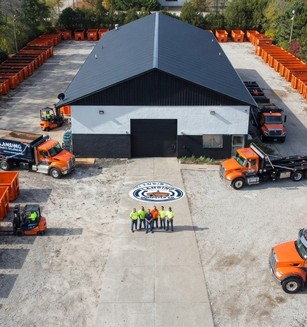 The Lansing Dumpster Co team at the yard