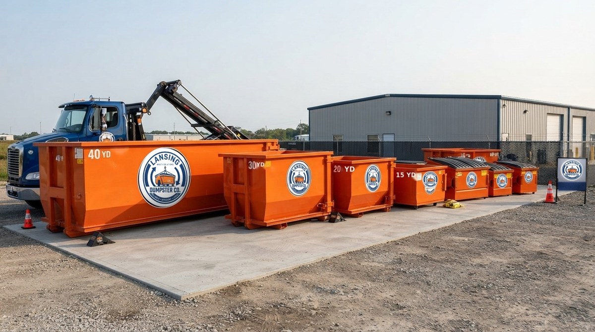 Lansing Dumpster Co roll-off dumpster serving the Holt area