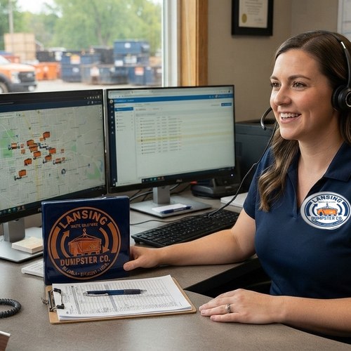 Call or book online with Lansing Dumpster Co